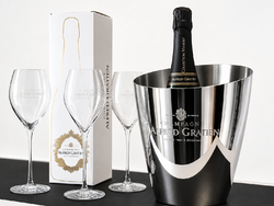 CHAMPAGNE CLUB - Alfred Gratien "Memory 1996" Vintage Champagne + pezsgőhűtő és 3 pezsgőspohár