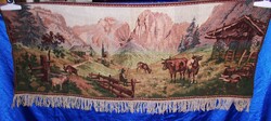 RÉGEBBI NAGY MÉRETŰ szőnyeg,faliszőnyeg falvédő 173x65 cm+9 cm rojt