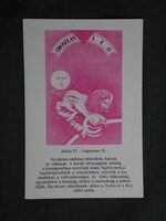 Kártyanaptár,trafik,ajándék üzlet,horoszkóp,oroszlán, 1990   (licites)