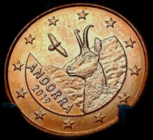 Andorra 1 euro cent, 2019 E12E4V Andorra 1 euro cent, 2019 E12E4V