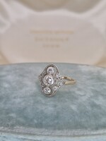 Art deco antik arany gyűrű brillekkel cca 0.44 ct