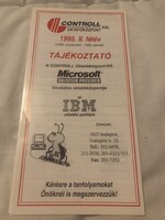 ﻿﻿ Retró 1995-ös informatikai tanfolyami tájékoztató – Microsoft / IBM / Controll Kft.