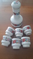 Kalocsai porcelán boros készlet