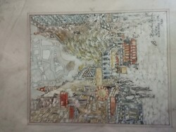 B.Hajdú László Original Signed Watercolor