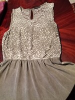 Gray Lace Italian Girl / Children's Dress - PRONTO M/L Made in Italy