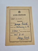 Hatodik Békekölcsön  igazolás 1955 - régi irat