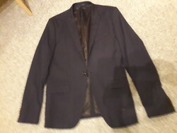 Skinny fit fekete 1 gombos külső belső sok zsebes béléses Zakó 46 Újszerű