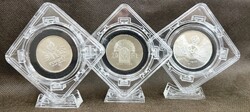 "Jó forint sor" 1956-os 10, 20 és 25 Forint ezüst emlékpénz sorozat (3 db) – "10 éves a Forint"