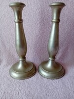 2607/14 Antik Bachmann alpakka biedermeier stílusú gyertyatartó pár