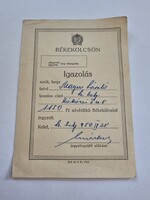 Békekölcsön igazolás 1950 - régi irat