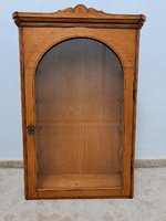 Antik korai biedermeier cseresznyefa fali vitrin, bútor 1820–1850 eredeti kulcs, zár
