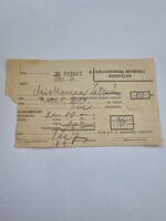 Kölcsönzsák bevételi bizonylat 1959 - régi irat