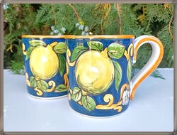 Original Italian Giuliano Ricceri Tuscan Handmade Majolica Mugs