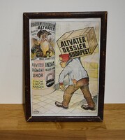 Altvater növényi likőr retro XX.század eleji reklámplakát 1970 évek végi reprint nyomata plakát