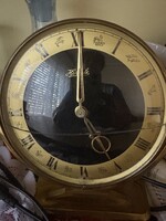 Hermle Zodiac desk clock, brass