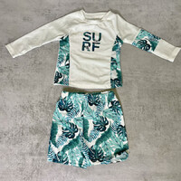 Shein White-Green Baby Two-Piece Swimsuit 6-9 months