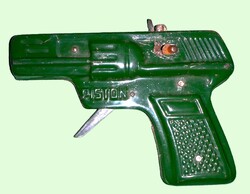 1960-s évek JAPÁN fém lemez játék PISTON szalagpatronos pisztoly ,revolver a képek szerint
