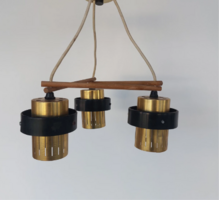 Harom agu retro mennyezeti lampa, arany szinu