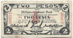 2 peso pesos 1944 Fülöp szigetek Japán megszállás gerillapénz Iloilo military