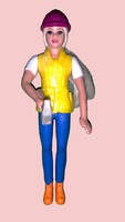 2020. Very nice retro MATTEL interactive Barbie doll with hammer, arm moves, 14 cm, PERFECT