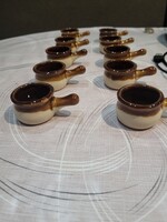 Retró bajor kéttónusú kerámia/kupica, mini szószos tálka szett