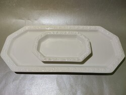 ROSENTHAL Maria White porcelán kínáló tál asztalközép 2 db  süteményes tál 34 cm és 16 cm hosszú