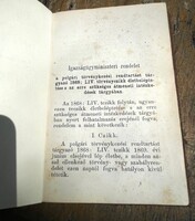 1868. LIV. törvényczikk polgári törvénykezési rendtartás antikvár régi jogi könyv