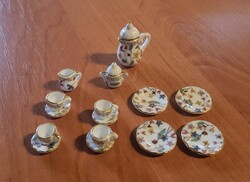 Miniatűr porcelán teás/ kávéskészlet 15 db-os