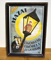 Hazai likőrgyár retro XX.század eleji reklámplakát 1970 évek végi reprint nyomata plakát
