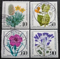NP1059-62 / Németország 1980 Népjólét : Virágok és növények bélyegsor pecsételt