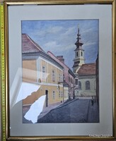 József Gazdag - Kard Street III. Watercolor