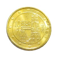 Ausztria,10 eurocent 2006 - VERDEHIBÁS IDEGEN ANYAG BENYOMÓDÁS aUNC+ ötvözet