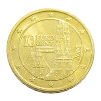 Ausztria,10 eurocent 2002 aUNC+ ötvözet