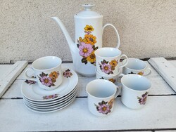 Alföldi porcelán_dáliás kávéskészlet 6 személyes_hiányos