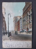 Cleveland (Ohio) – Euclid Avenue towards Public Square, early cars and horse-drawn carriages