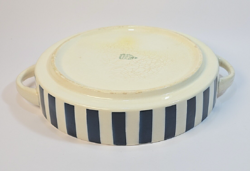 Vintage/Antique Striped - Large Art Deco Granite Bowl with Handles