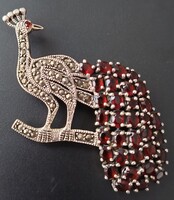 Ezüst bross/granat