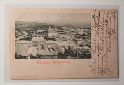 Képeslap,Miskolc,üdvözlő lap, 1898, Ferenczi B. könyvkereskedés. Brüder Pick Co. Bécs