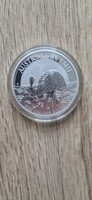 Színezüst 1 oz befektetési érme australian emu 2023