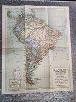 Dél-Amerika politikai térképe. Tervezte Kogutowicz Manó. 1913 környékéről. Magyar Földrajzi Intézet.