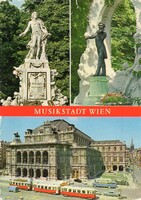Képeslap: Mozart szobor  Bécs.