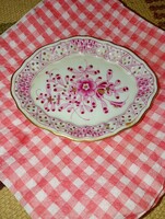 Herendi porcelán kistálka (kínáló/bonbon tálka) a klasszikus Apponyi purpur (AP) mintával, aranyozot
