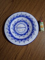 Poszthabán kerámia falitányér, falidísz. Múzeumi másolat. 23,6 cm. Jelzett