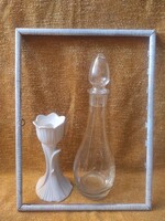 Régi fehér fa képkeret – 32 × 43 cm – vintage, rusztikus stílus
