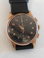 18k Gold Watch, column wheel Venus 170 chronograph movement