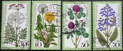 NP949-52 / Németország 1977 Vadvirágok bélyegsor pecsételt