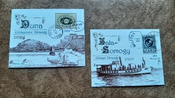 Emlékív 1991 Duna és Zala - Somogy Gőzhajó Társaság ** Kat: 1500 Ft