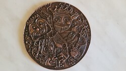 Szent István és Gizella bronz plakett
