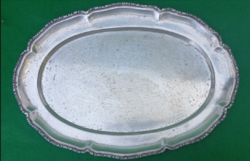 Silver Oval Tray, 800 Fineness, 484 g, Diana Mark and Master’s Mark, End of 19th Century