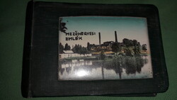 Antik bőrkötéses utazó szuvenír fénykép MINI album MEZŐHEGYESI EMLÉK 7,5 X 10,5 cm a képek szerint
